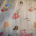 Polyester Sheer Printed Childre's Window Curtain Fabric